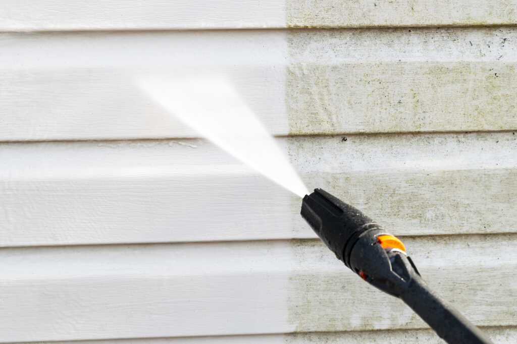 power wash a house